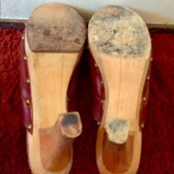 🍁Eclectic Designer SKY Brand Brown high heel clogs 7M - Picture 4 of 6